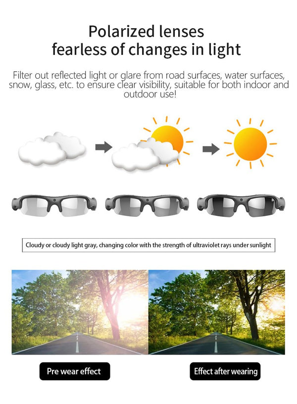Camera Glasses Smart HD 1080P WiFi Sports Glasses with Camera Video🎥👓